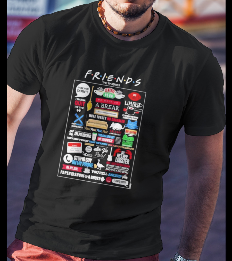 Friends The TV Series Iconic Quotes And Symbols T-Shirt