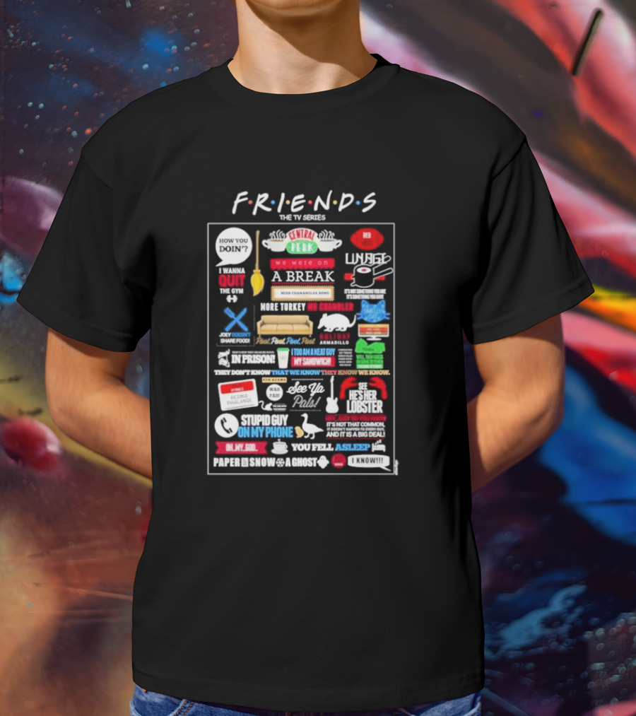 Friends The TV Series Iconic Quotes And Symbols T-Shirt