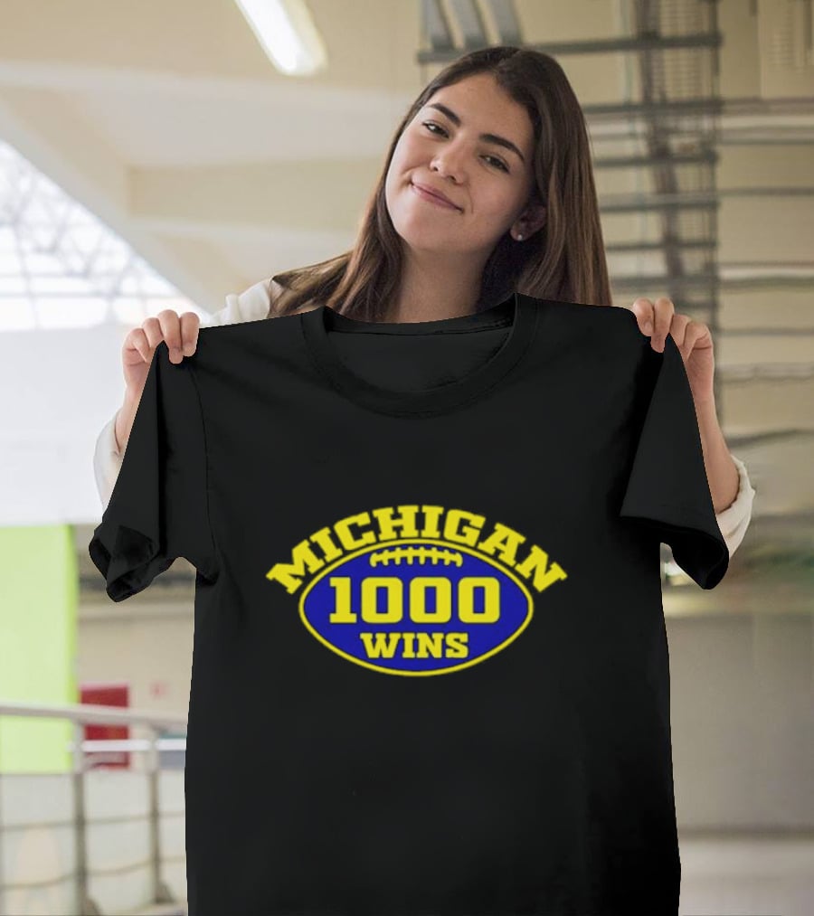 Michigan Wolverines 1000 Wins Football T-Shirt