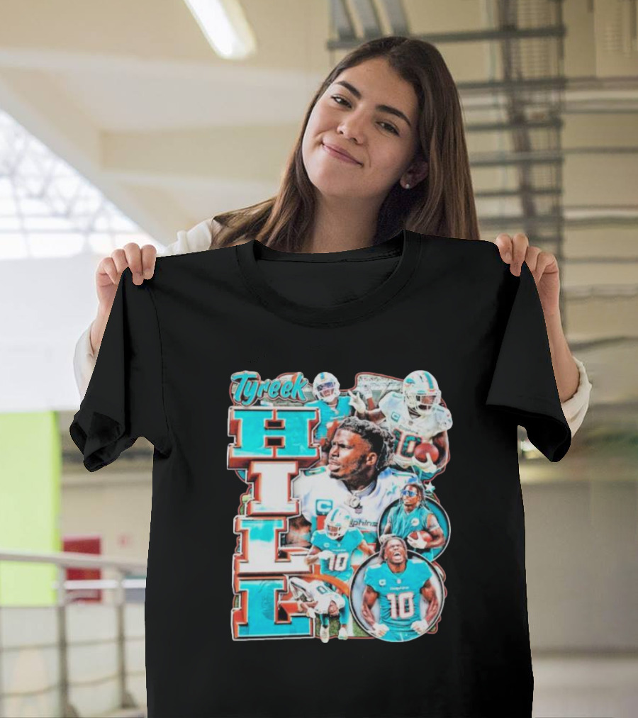 Tyreek Hill Miami Dolphins Football Player Collage T-Shirt