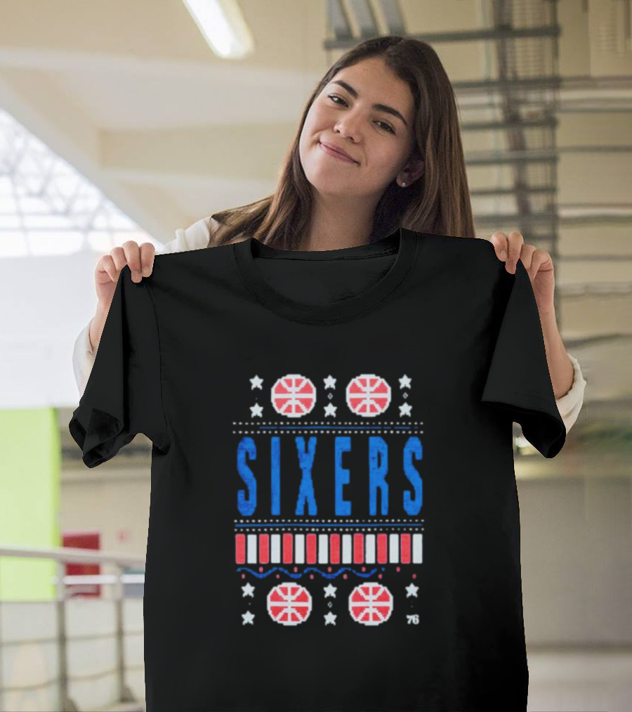 Philadelphia 76ers Sixers Holiday Basketball Stars T-Shirt