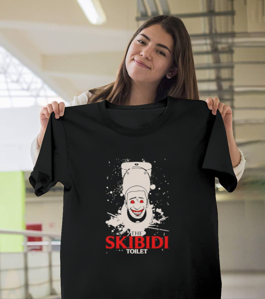 THE SKIBIDI TOILET CREEPY FACE SPLATTER T-Shirt