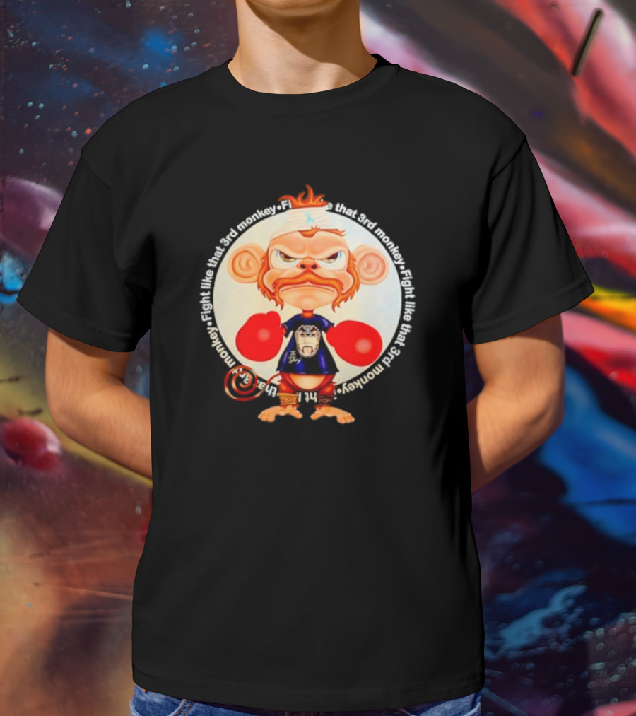 Fight Like That 3rd Monkey Angry Boxing Character With Red Gloves And Orange Hair T-Shirt