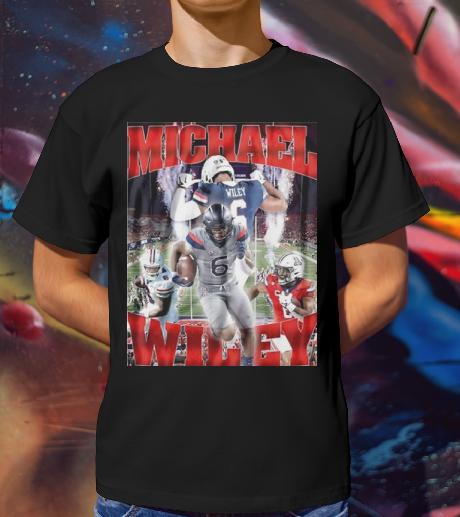 Michael Wiley Arizona Wildcats Football Dynamic On-Field Action T-Shirt