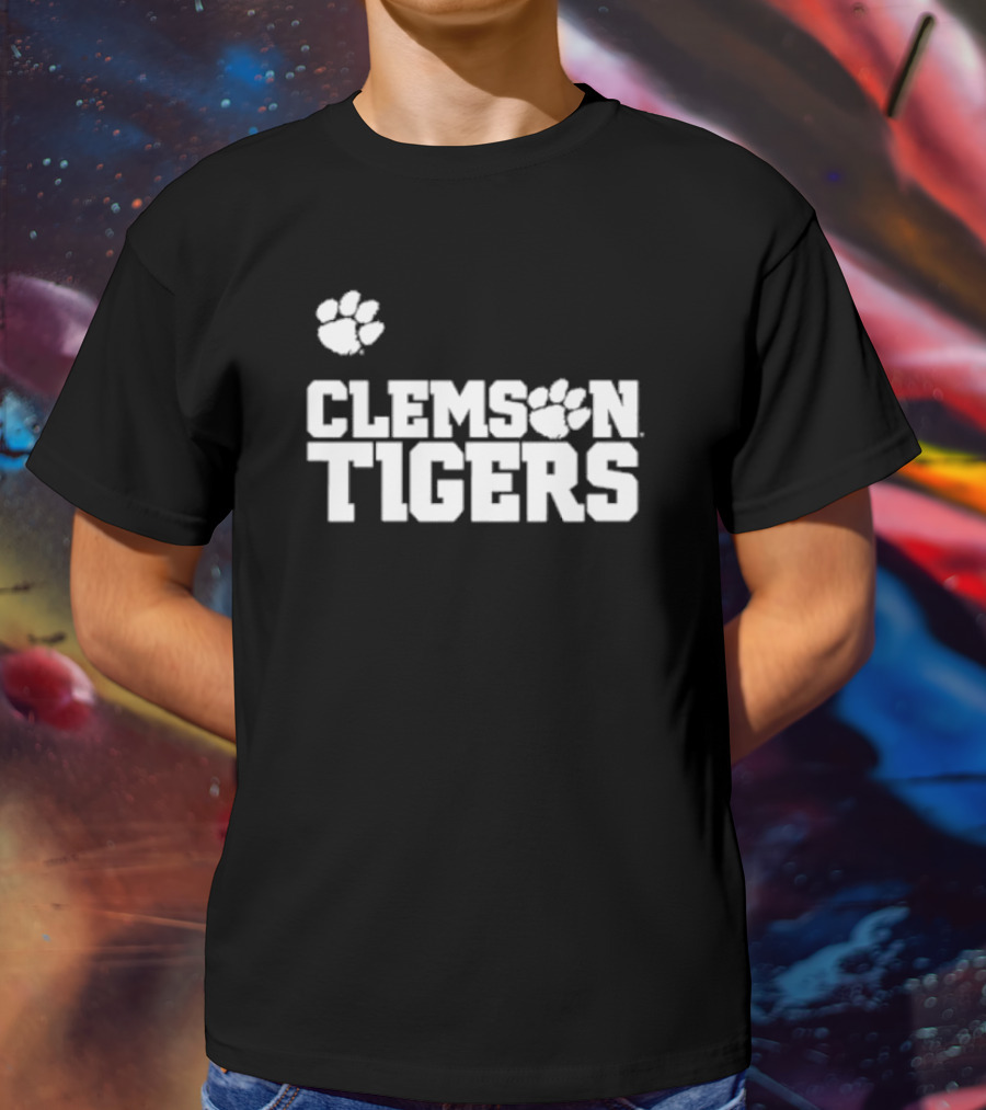 Sam Howell Wearing Clemson Tigers Paw T-Shirt