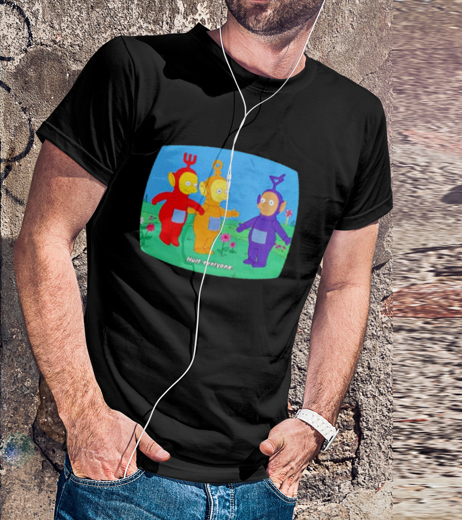Teletubbies Meet The Simpsons Hurt Everyone Scene T-Shirt