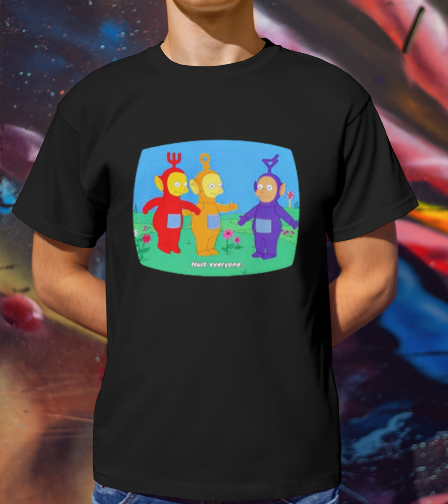 Teletubbies Meet The Simpsons Hurt Everyone Scene T-Shirt