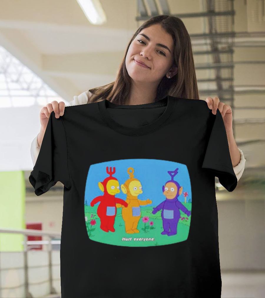 Teletubbies Meet The Simpsons Hurt Everyone Scene T-Shirt