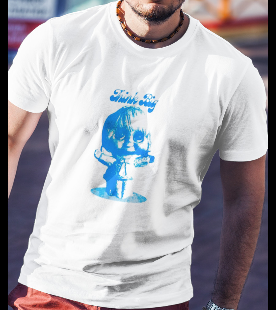 Think Big Blue Figurine With Large Eyes T-Shirt