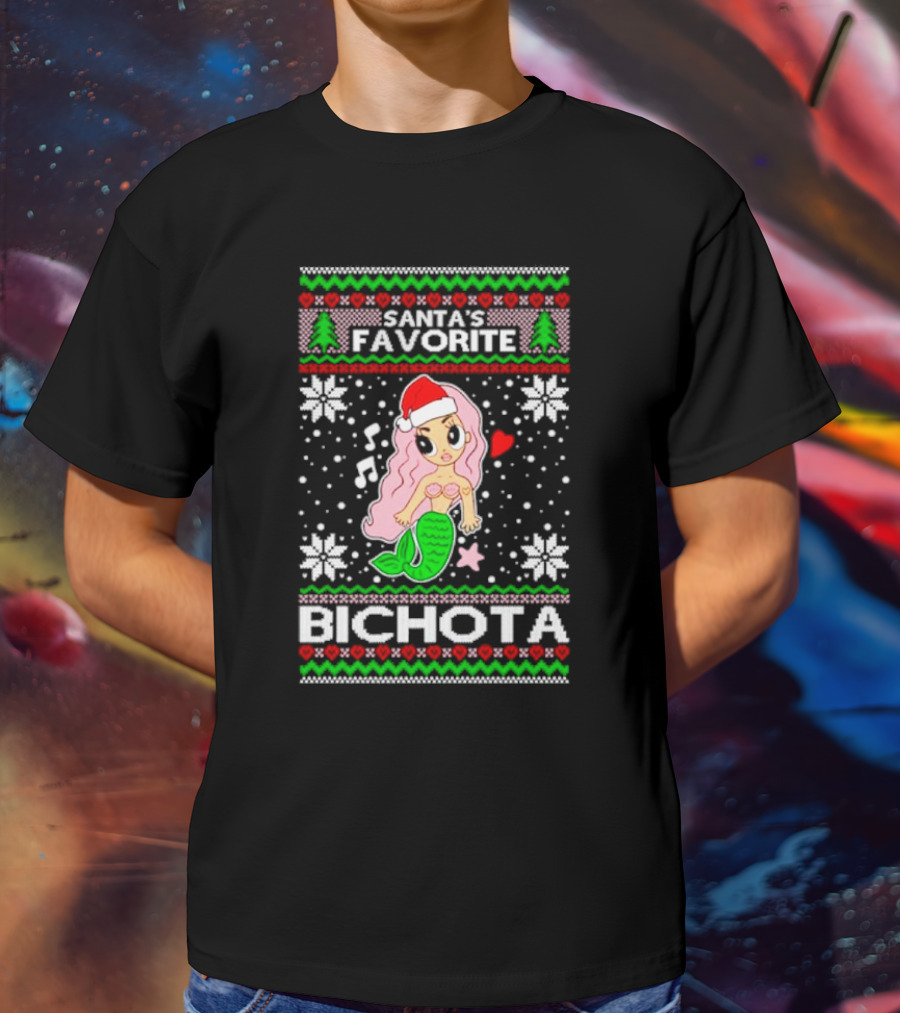 Santa's Favorite Bichota Mermaid Christmas T-Shirt