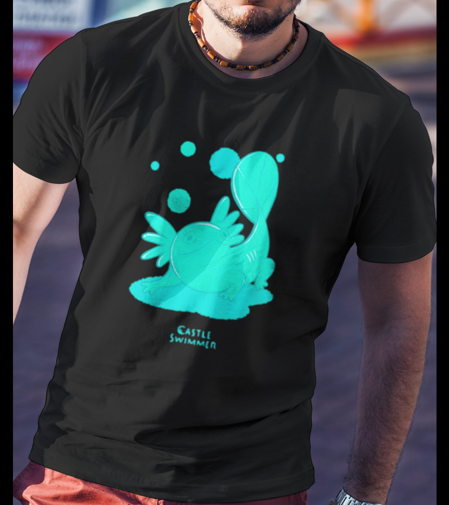 Castle Swimmer Glowing Axolotl Bubbles T-Shirt