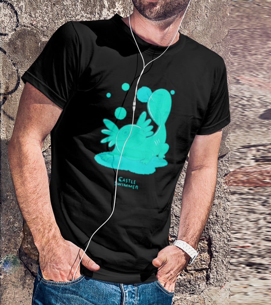 Castle Swimmer Glowing Axolotl Bubbles T-Shirt