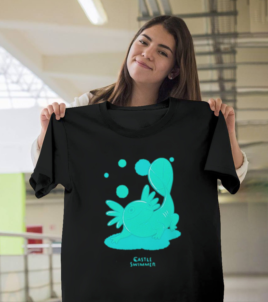 Castle Swimmer Glowing Axolotl Bubbles T-Shirt