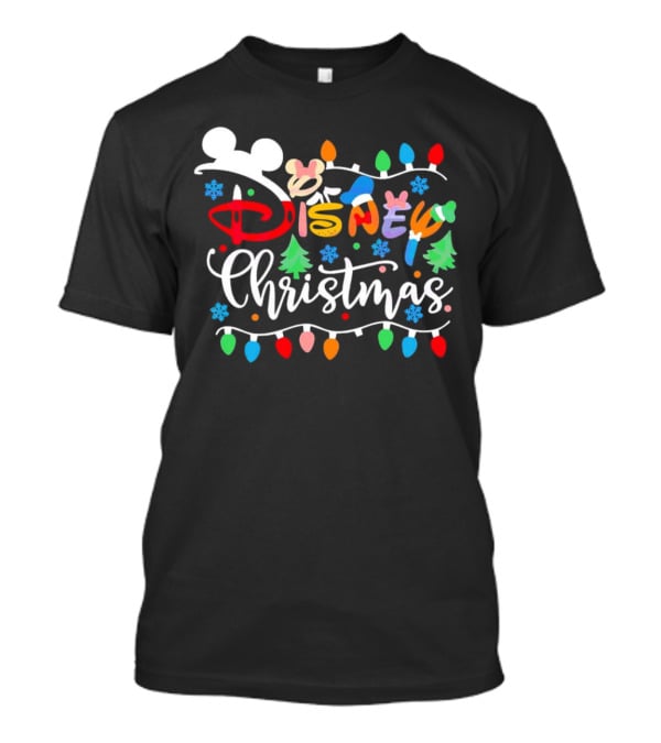 Disney Christmas Lights Festive Icons And Holiday Elements T-Shirt
