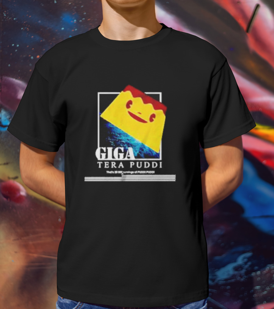 Giga Tera Puddi Earth Space Pudding Face T-Shirt