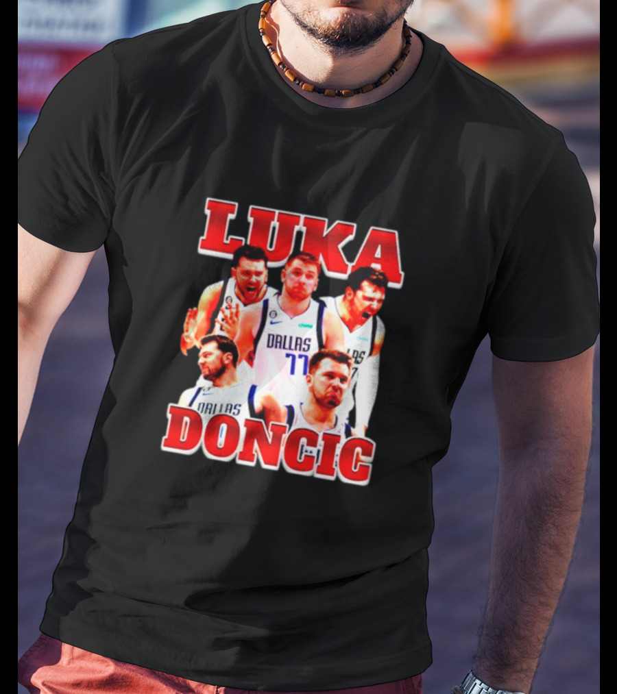 Luka Doncic Dallas Basketball Player Collage T-Shirt