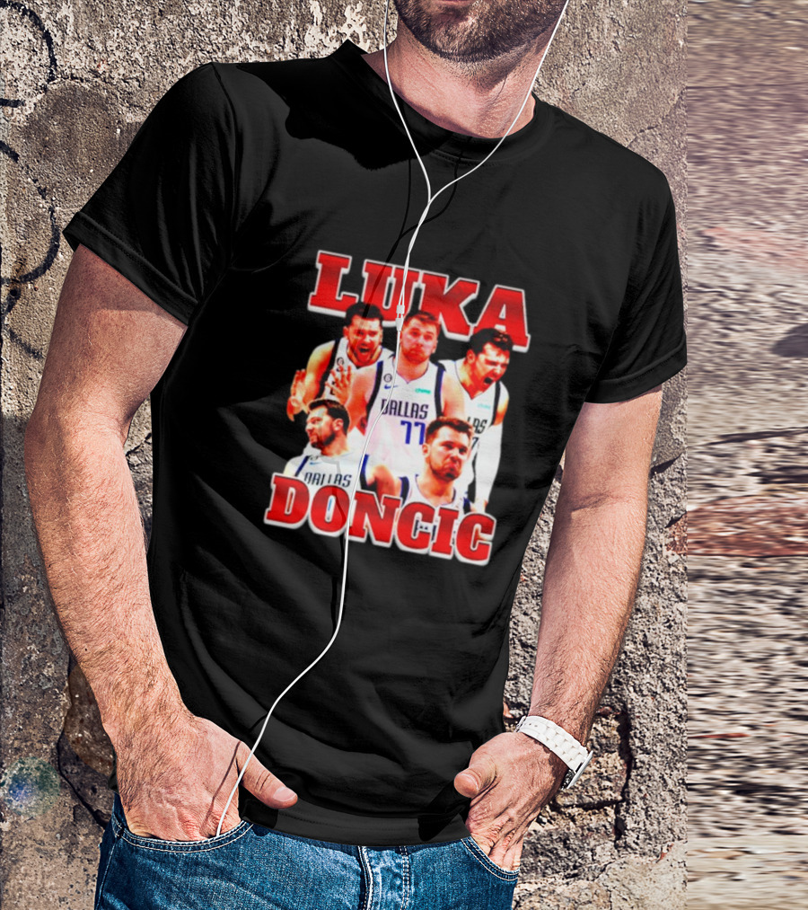 Luka Doncic Dallas Basketball Player Collage T-Shirt