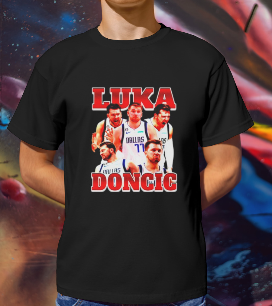 Luka Doncic Dallas Basketball Player Collage T-Shirt