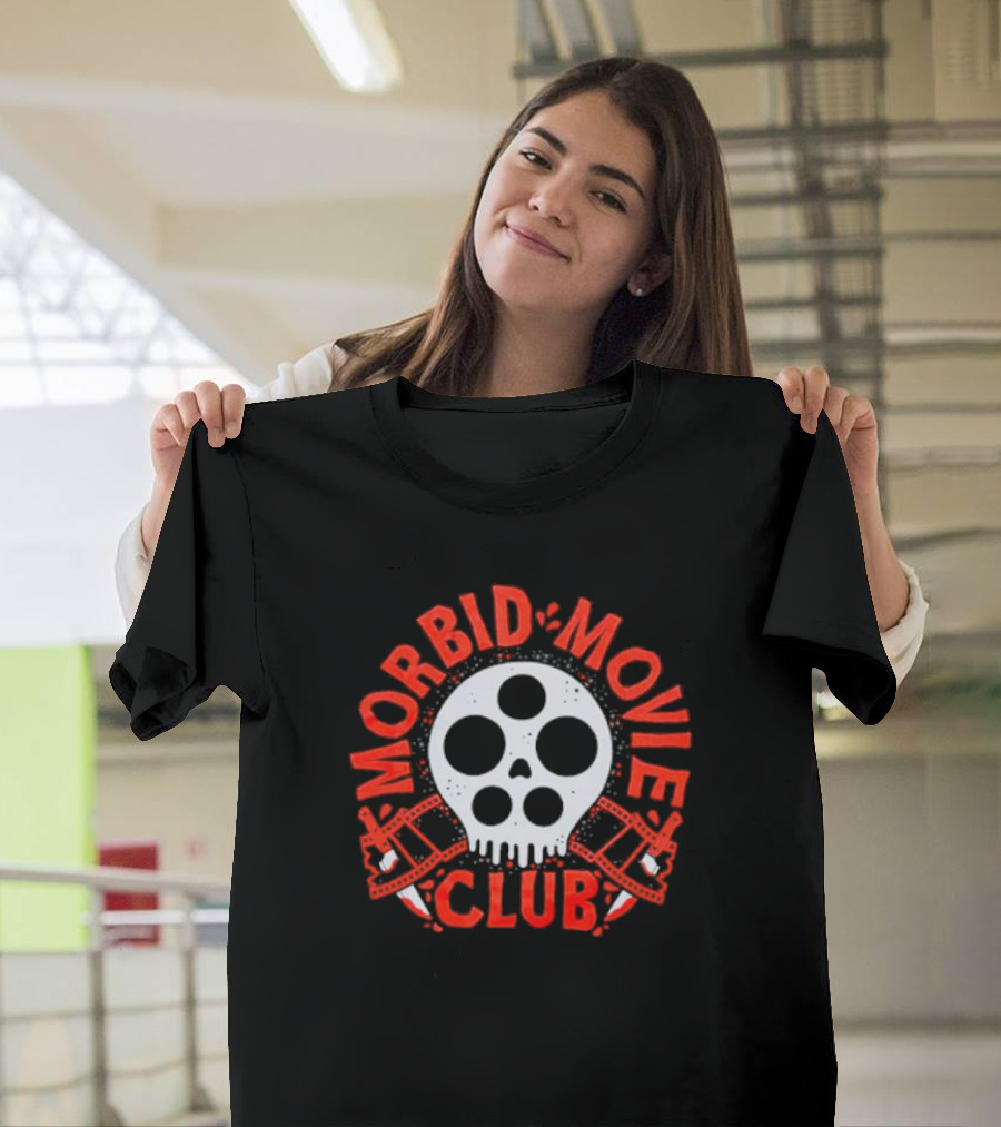 Morbid Movie Club Skull Film Reel Horror Aesthetic T-Shirt
