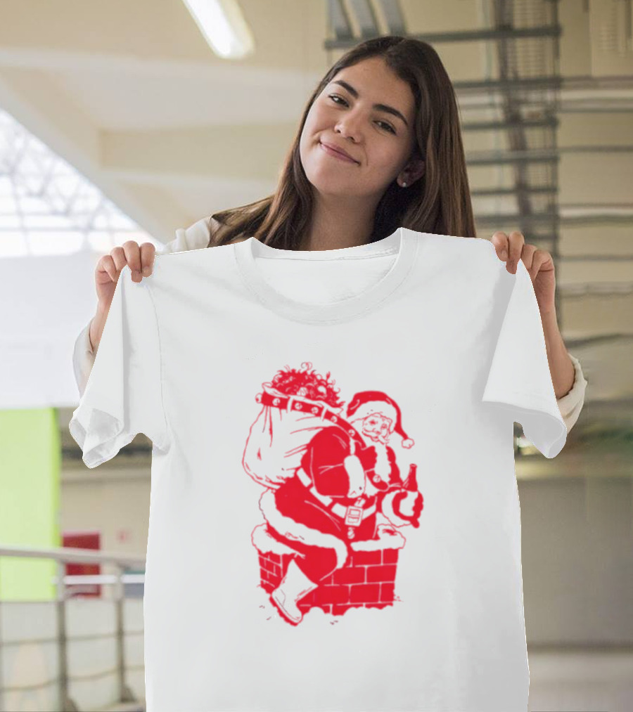 Santa Claus Chimney Beer Belly Red T-Shirt