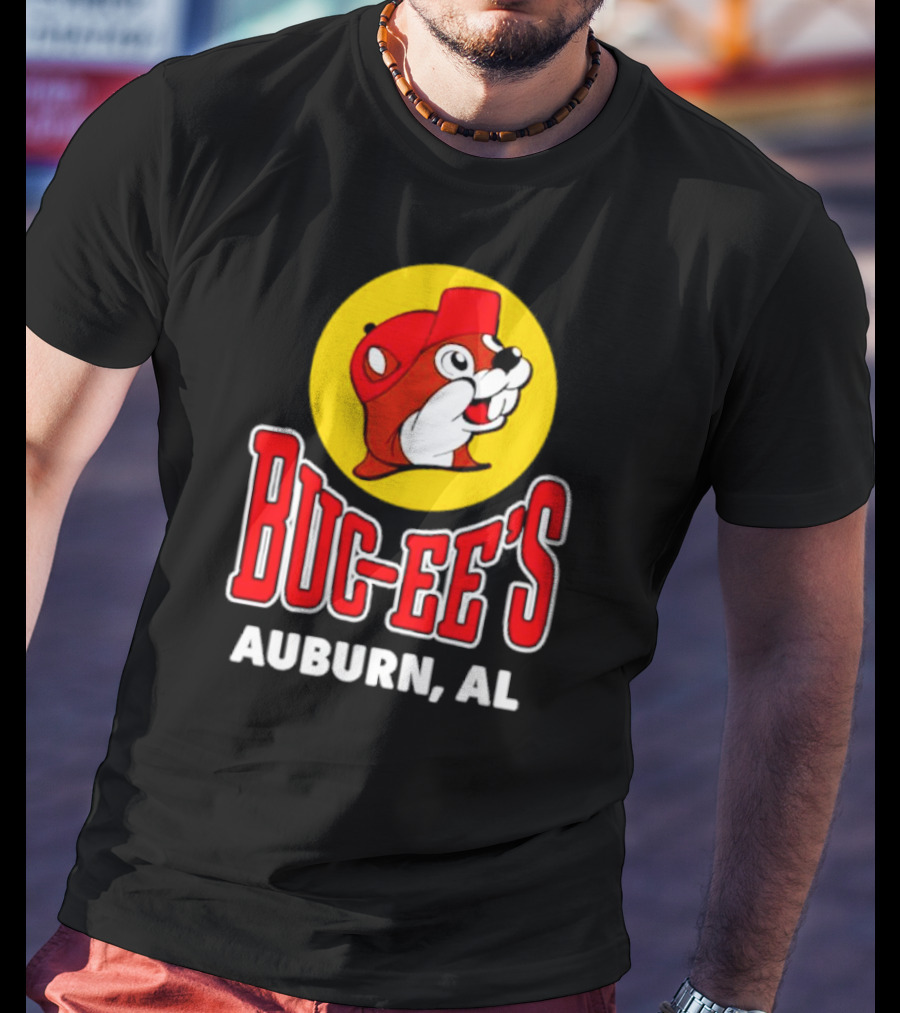 Buc-Ee's Auburn AL Logo With Cartoon Beaver Mascot T-Shirt