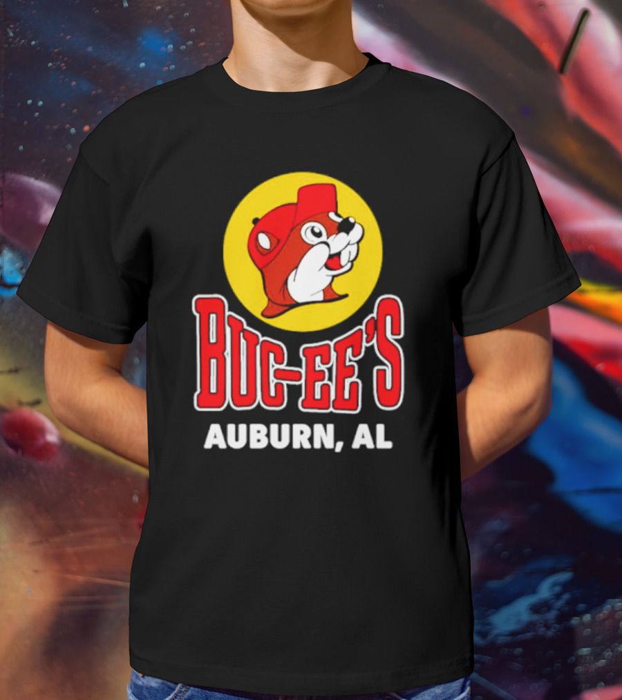 Buc-Ee's Auburn AL Logo With Cartoon Beaver Mascot T-Shirt