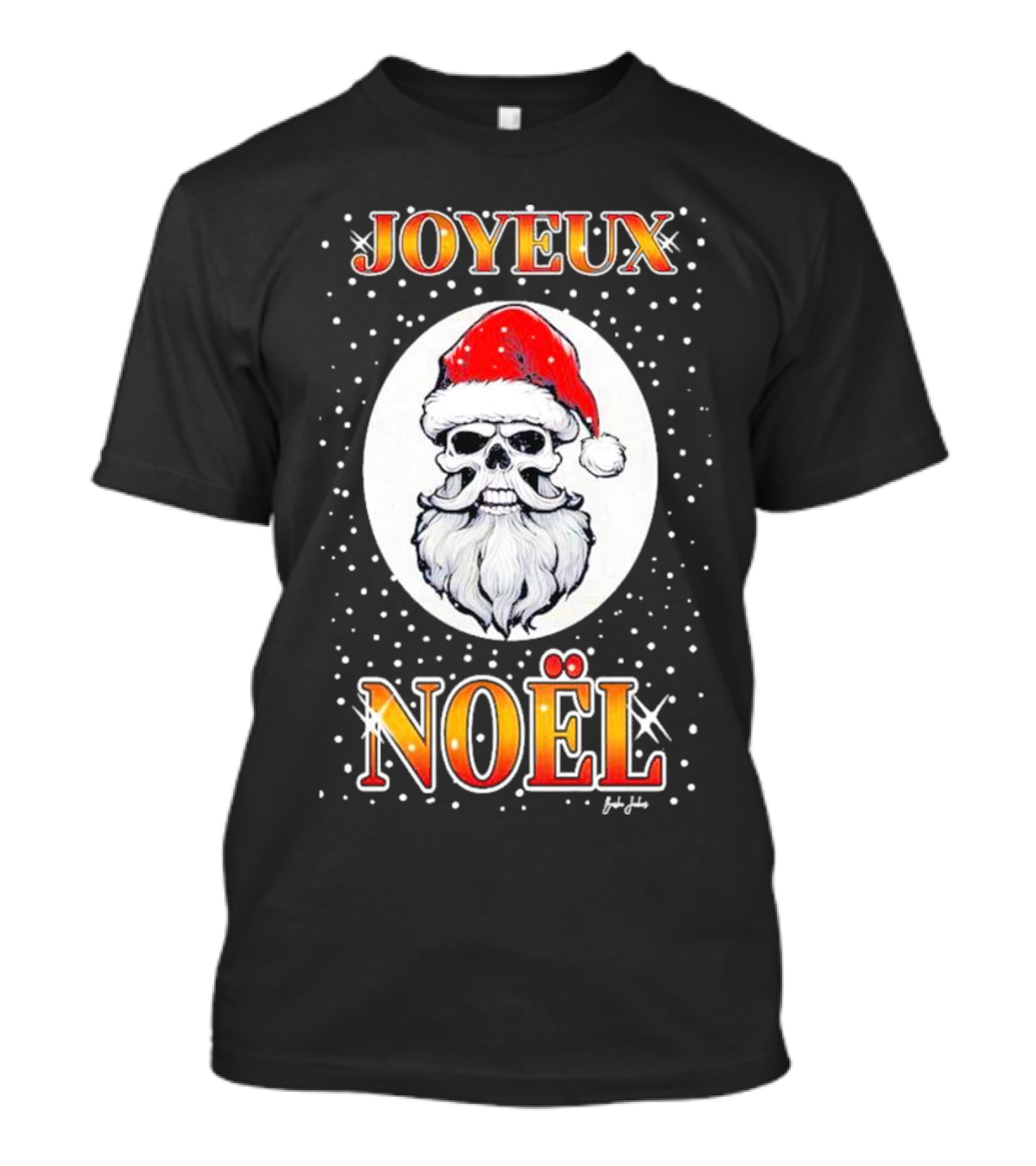 Joyeux Noël Skull Santa Hat Festive T-Shirt