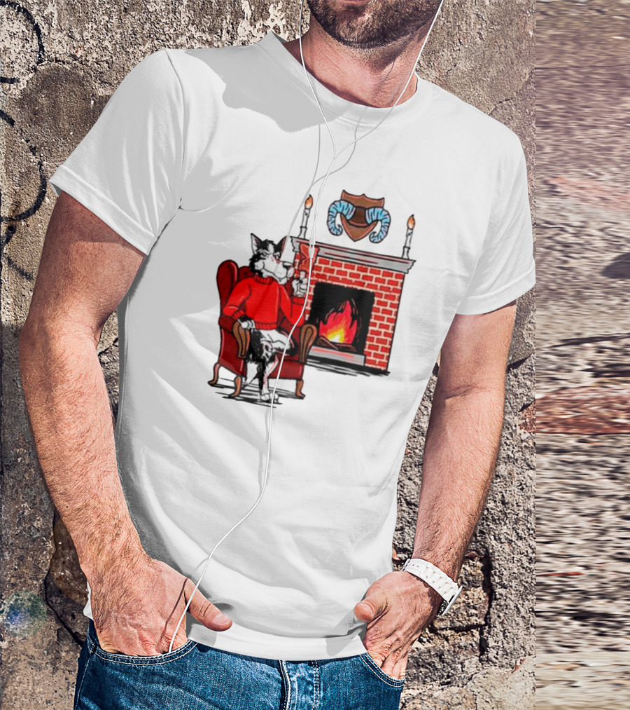 NC State Wolfpack Relaxing By Fireplace Victory Scene T-Shirt