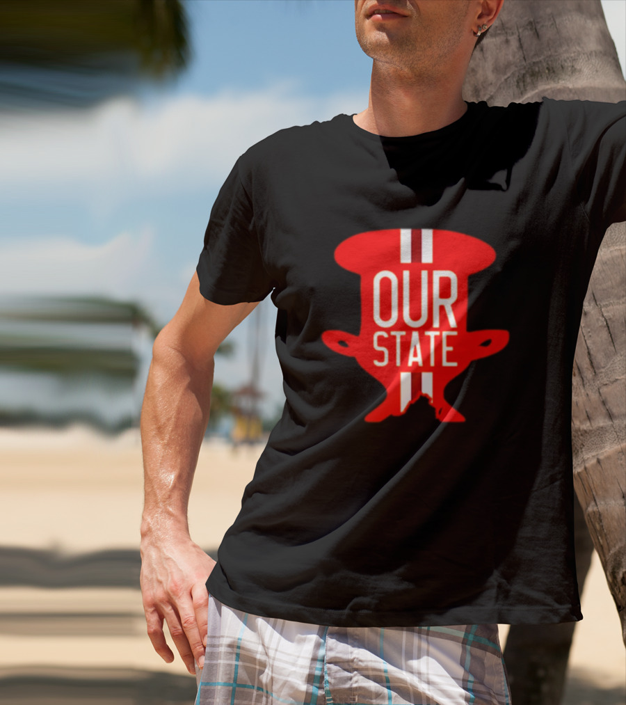 Our State Victory Celebration Red Trophy T-Shirt