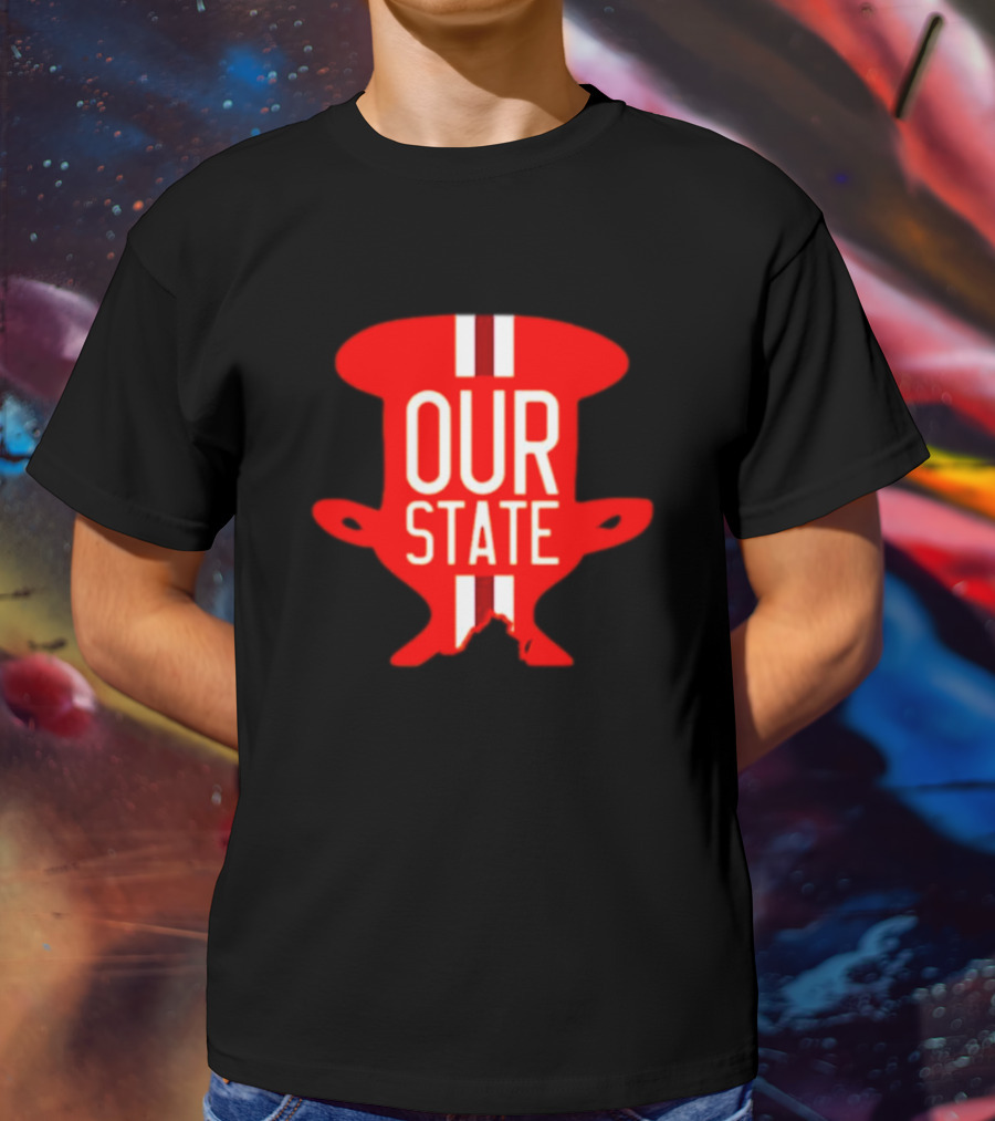 Our State Victory Celebration Red Trophy T-Shirt