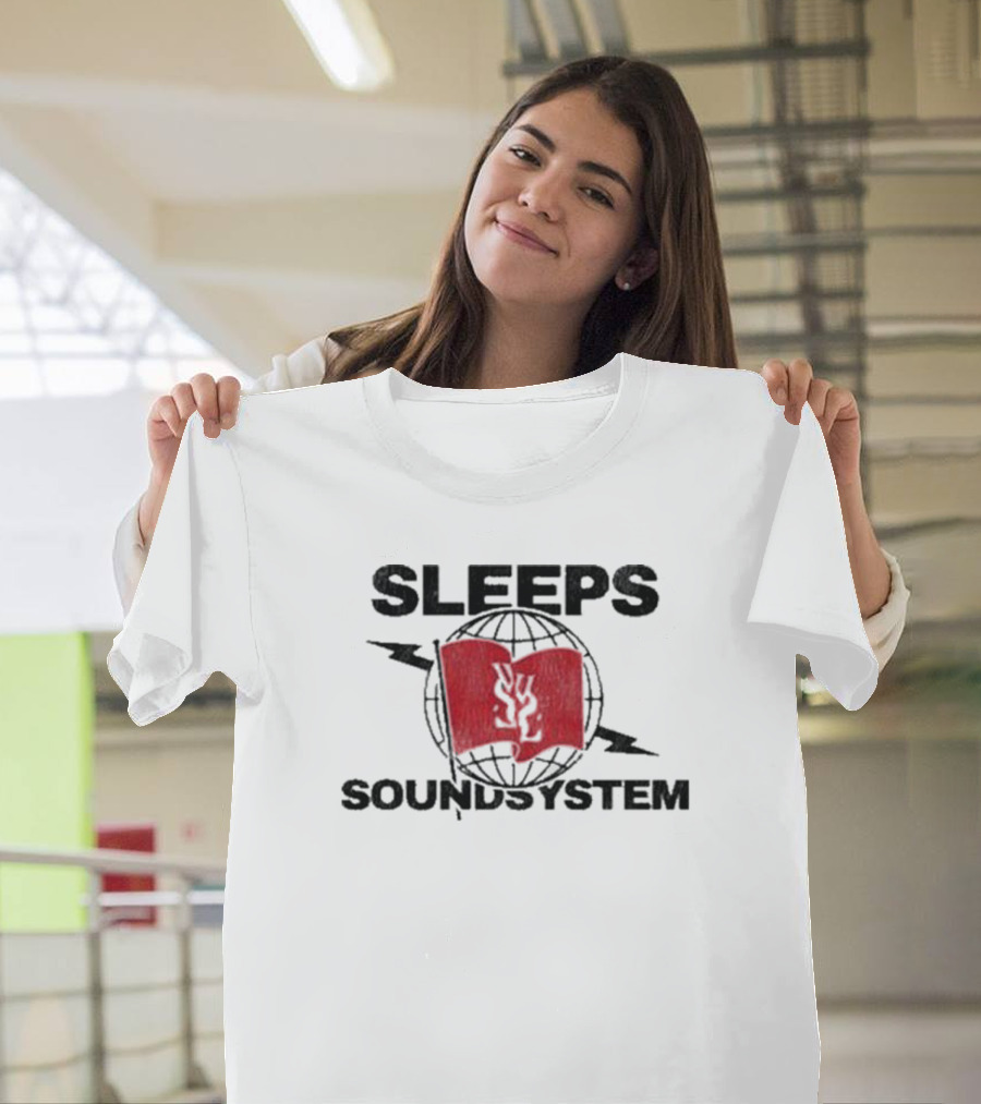 Sleeps Soundsystem Global Red Flag Emblem T-Shirt