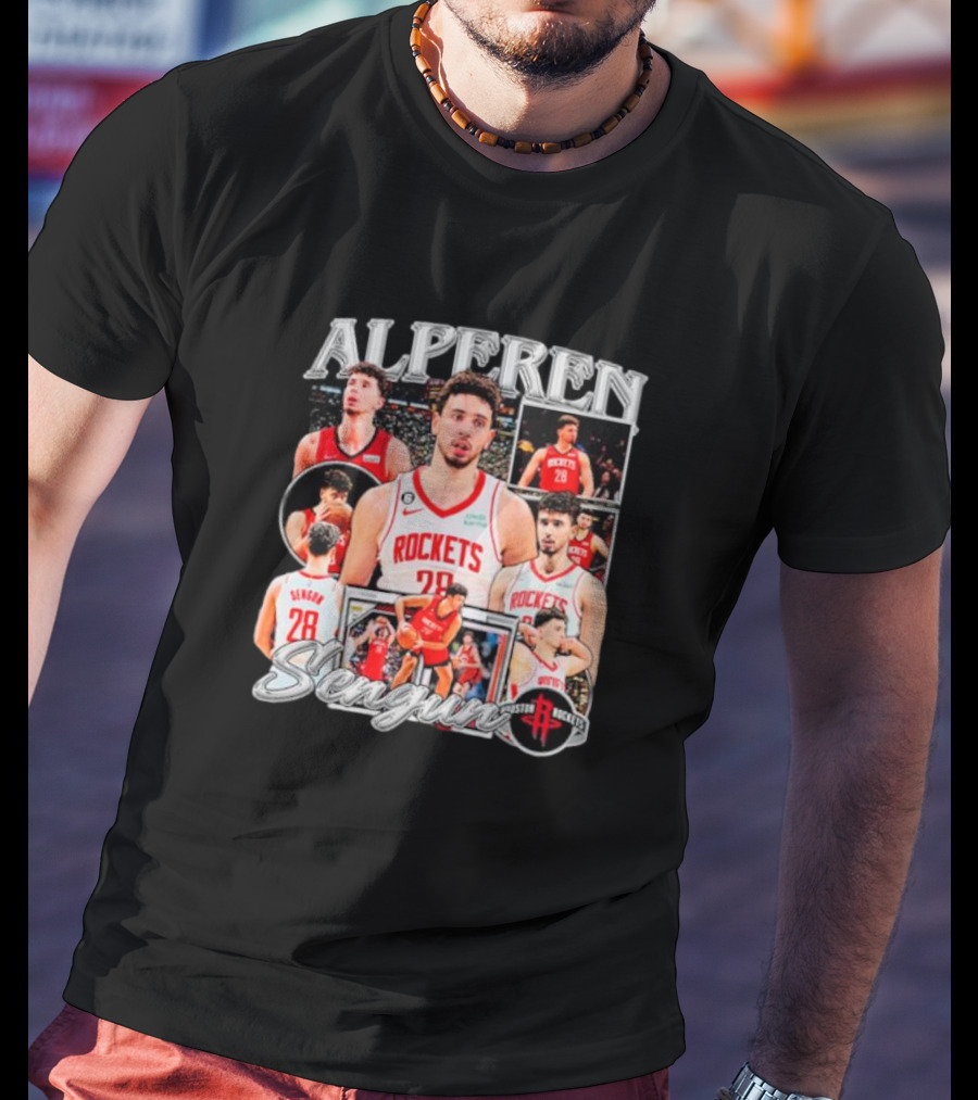 Alperen Sengun Houston Rockets Basketball Player Collage And Team T-Shirt