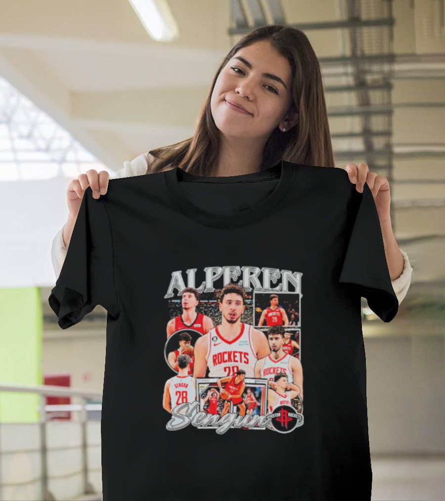 Alperen Sengun Houston Rockets Basketball Player Collage And Team T-Shirt