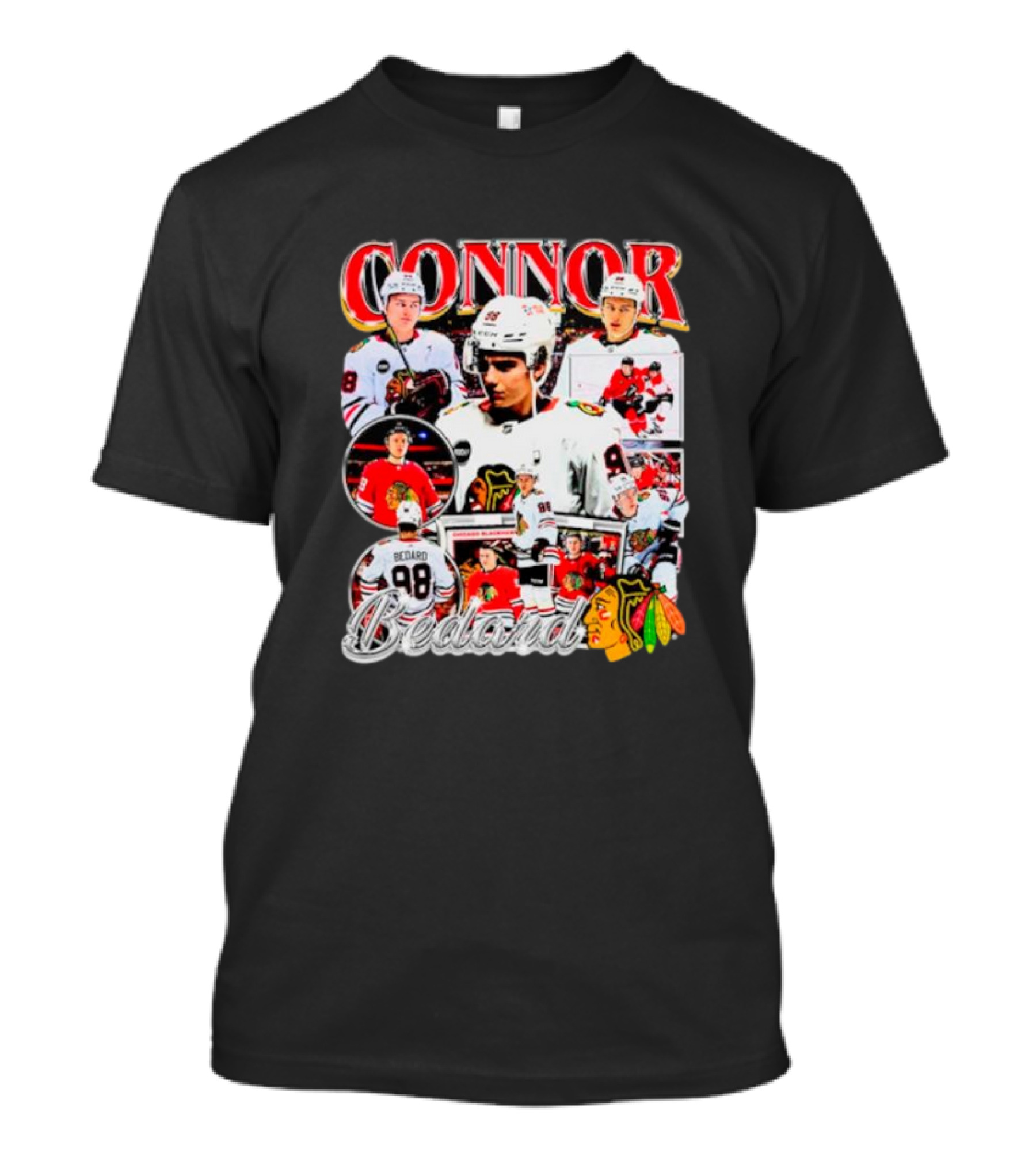 Connor Bedard Chicago Blackhawks NHL Player Collage T-Shirt