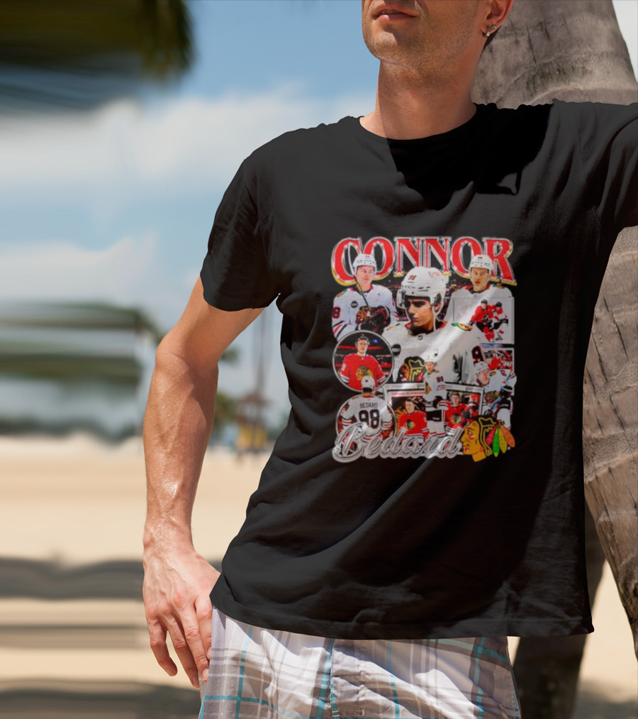 Connor Bedard Chicago Blackhawks NHL Player Collage T-Shirt