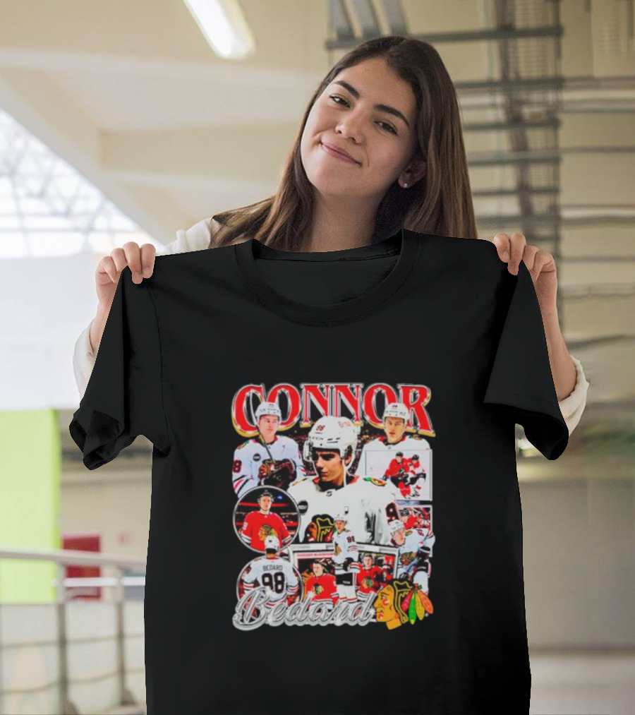 Connor Bedard Chicago Blackhawks NHL Player Collage T-Shirt
