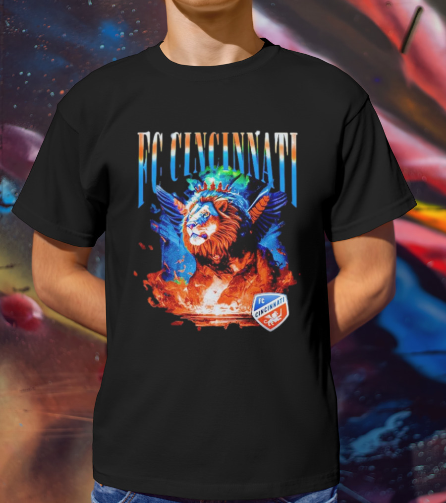 FC Cincinnati Winged Lion Fiery Crest T-Shirt