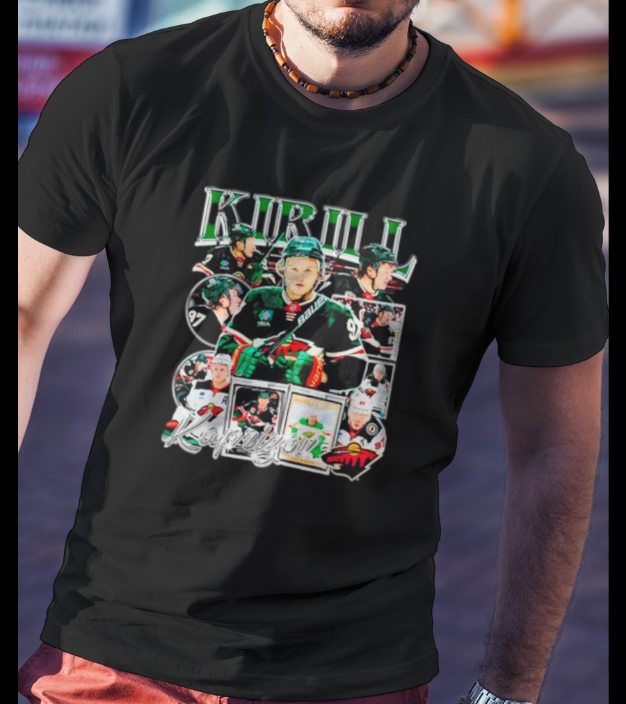 Kirill Kaprizov Minnesota Wild NHL Player Collage 97 T-Shirt