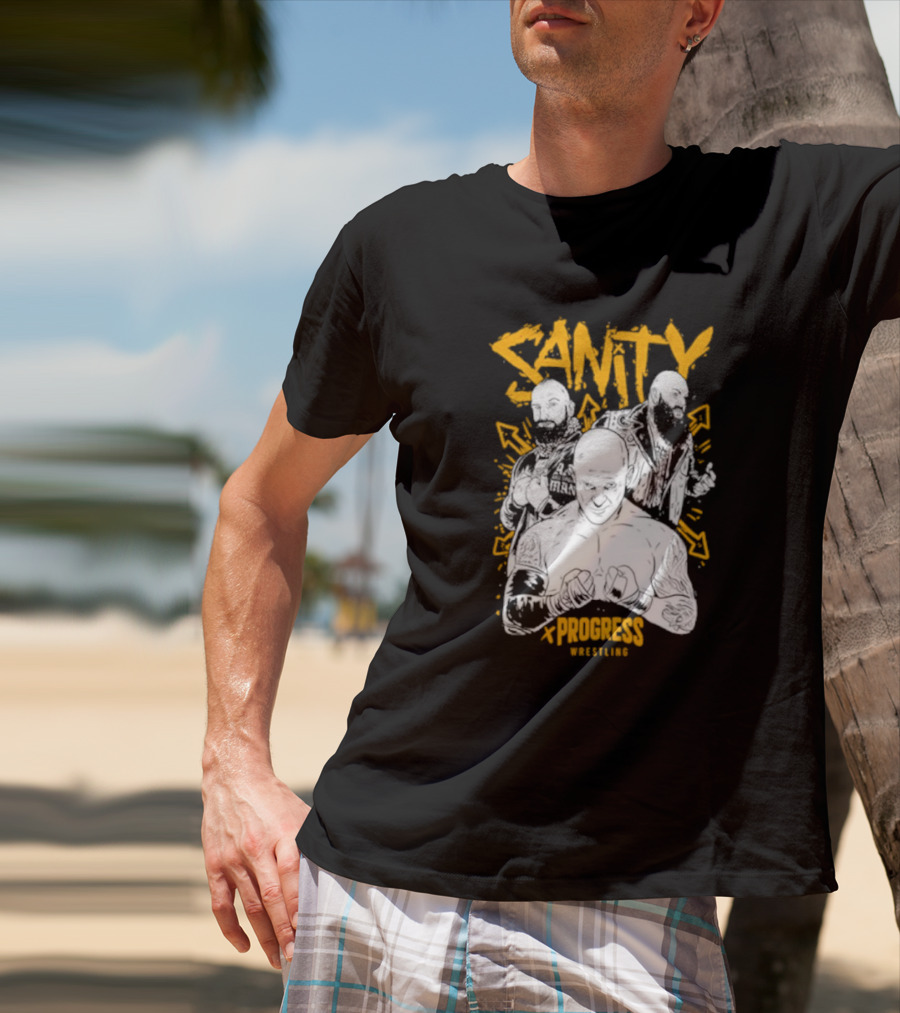 Sanity X Progress Wrestling Trio Fighters T-Shirt