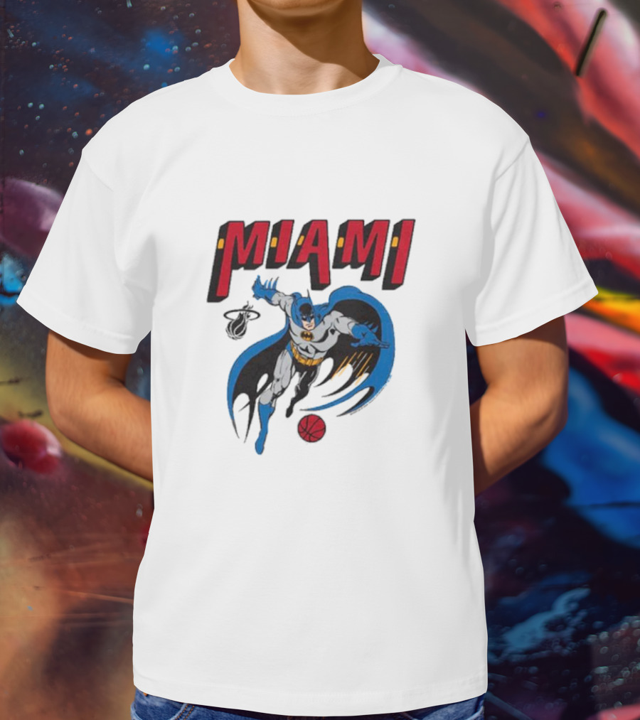 Batman Miami Heat Superhero Basketball Adventure T-Shirt