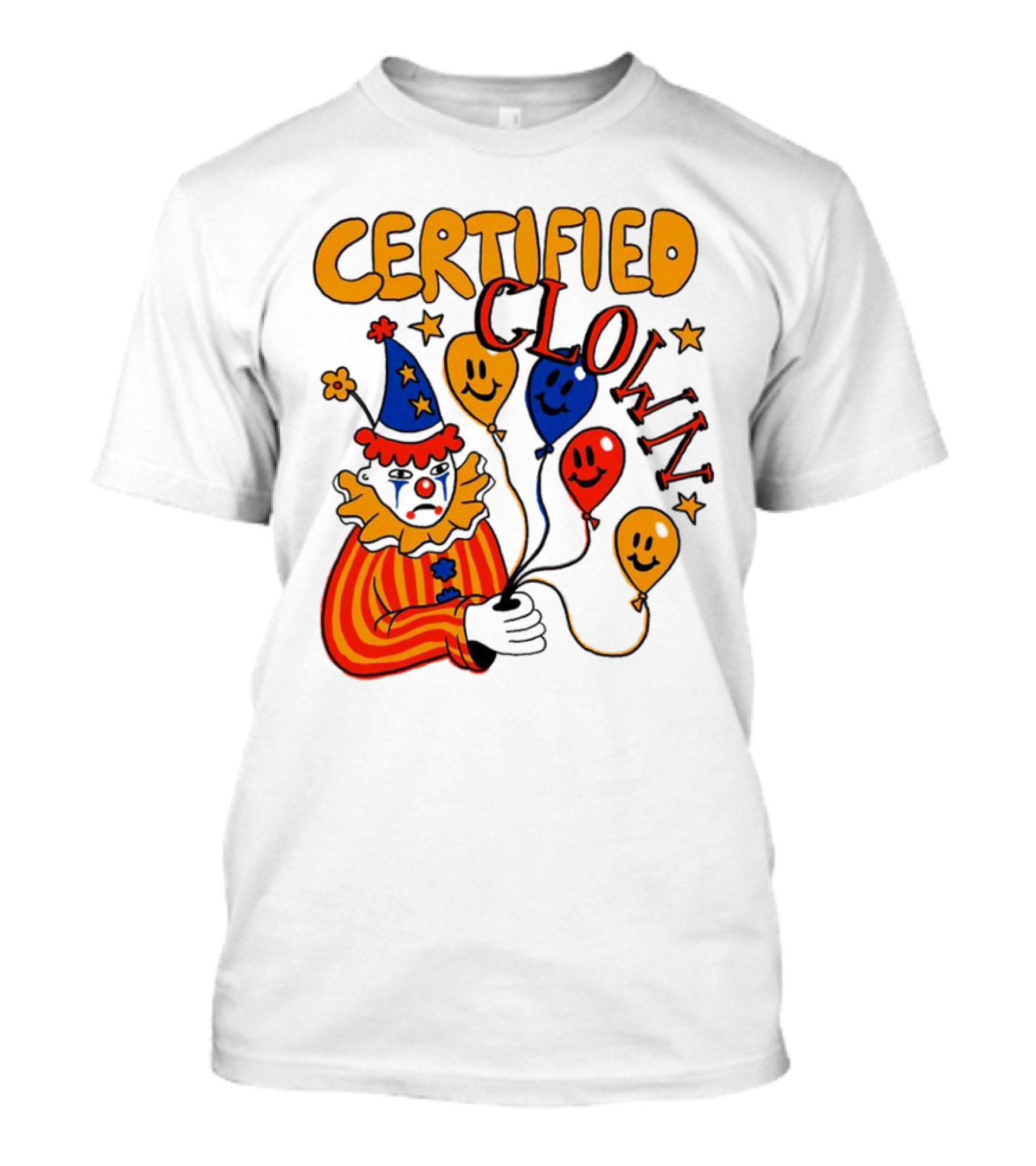 CERTIFIED CLOWN Balloons And Stars T-Shirt