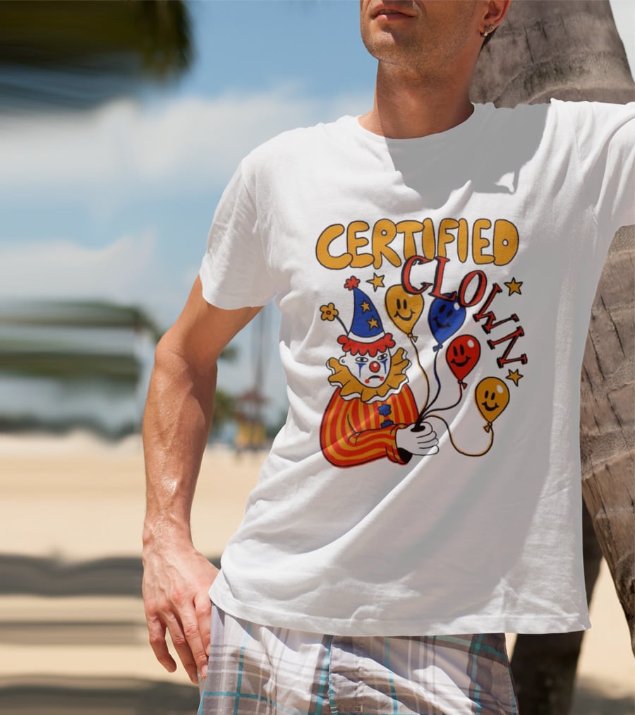 CERTIFIED CLOWN Balloons And Stars T-Shirt