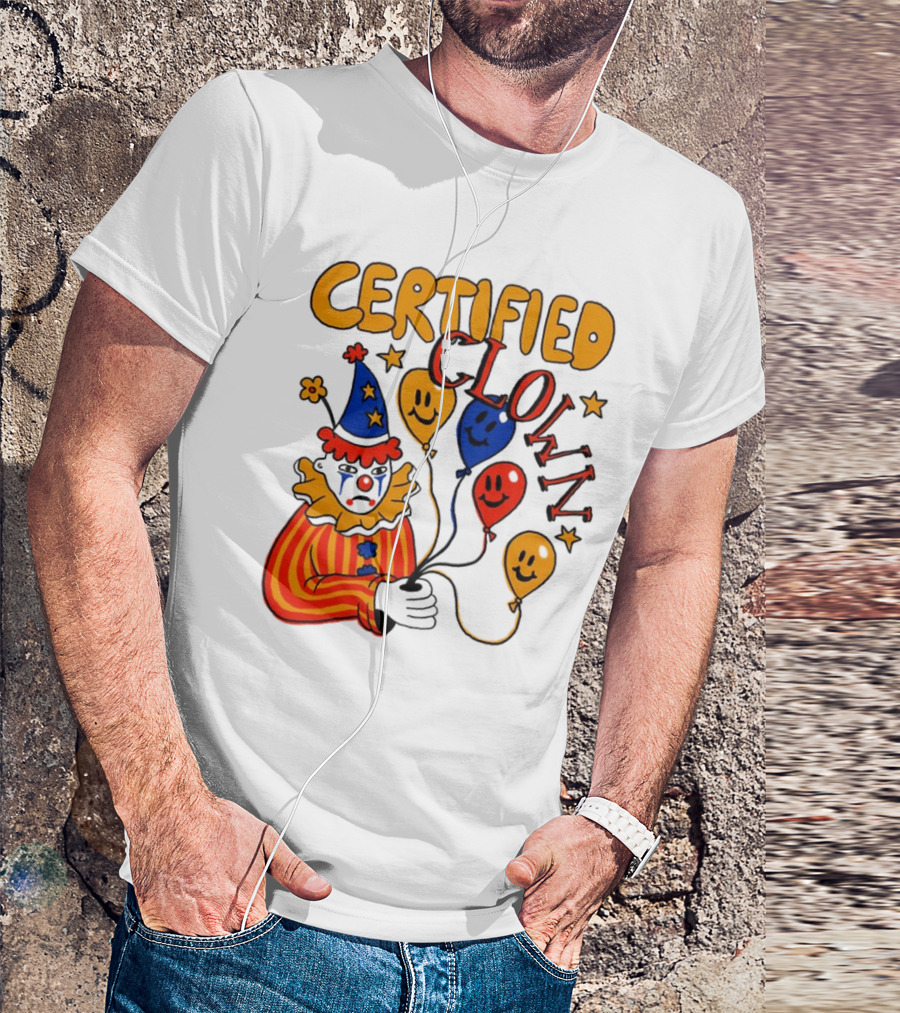 CERTIFIED CLOWN Balloons And Stars T-Shirt
