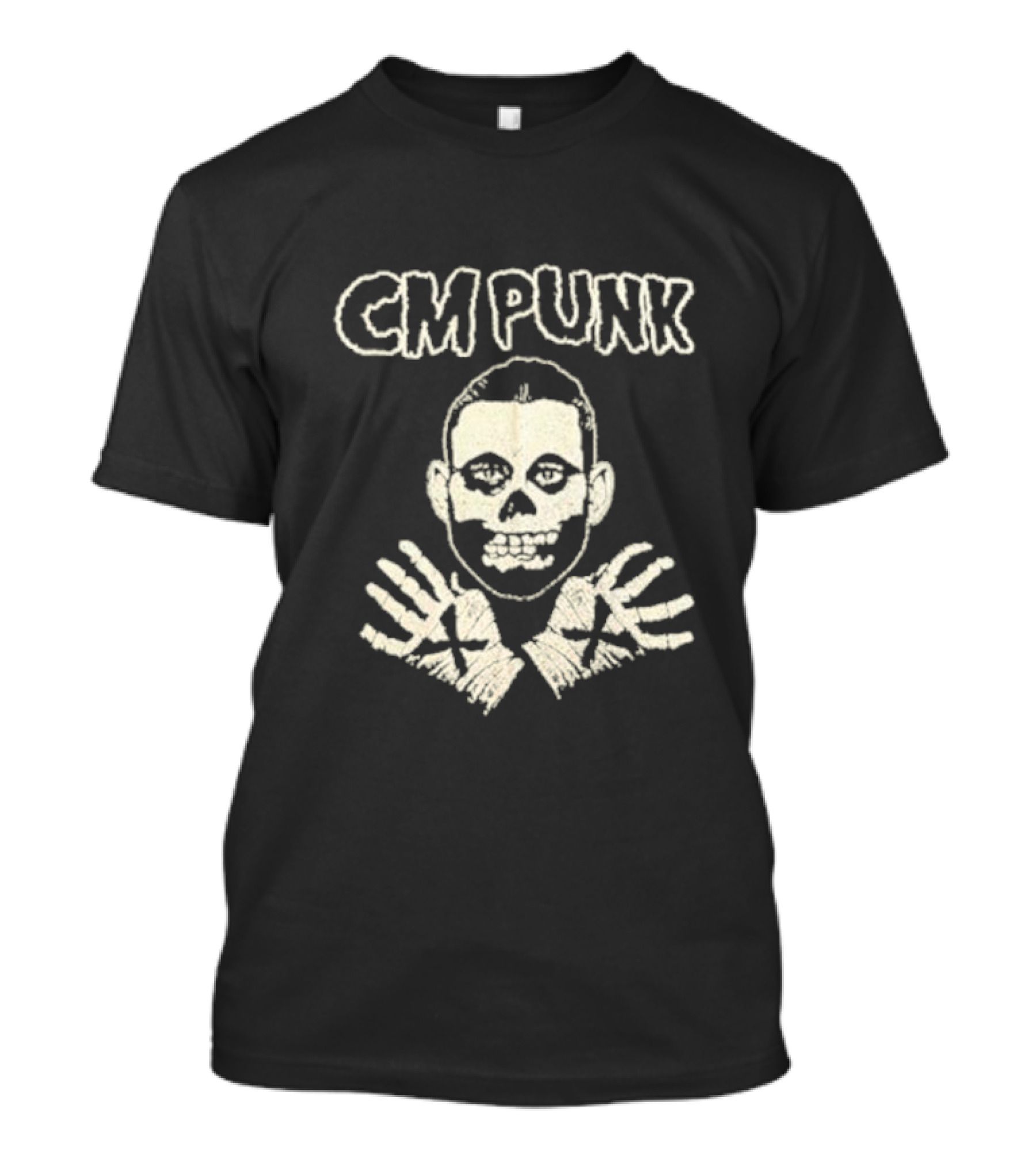 CM Punk Misfits Fiend Skull X Hands T-Shirt