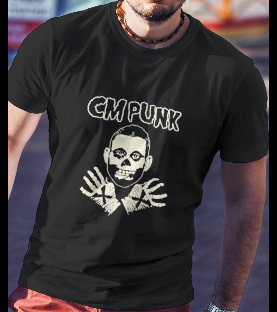 CM Punk Misfits Fiend Skull X Hands T-Shirt