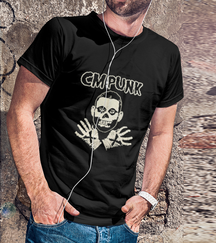 CM Punk Misfits Fiend Skull X Hands T-Shirt