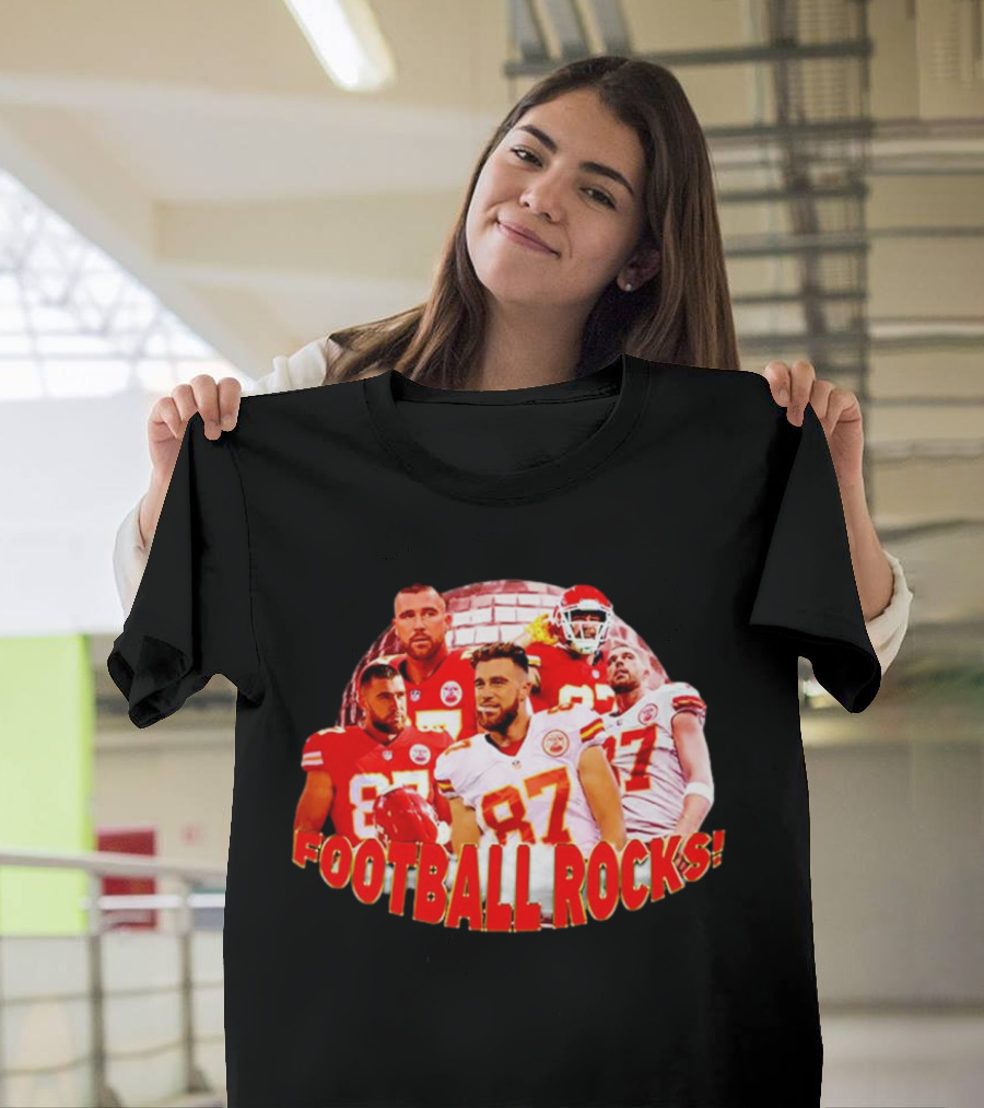 Travis Kelce Football Rocks KC Chiefs 87 T-Shirt