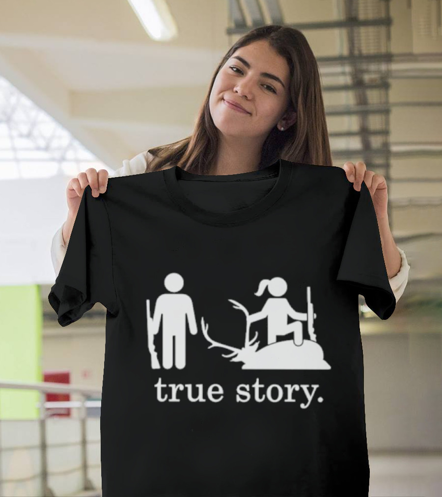 Hunting True Story Deer Silhouette With Rifle Icons T-Shirt