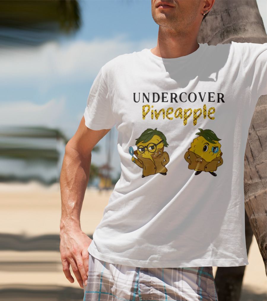 Crime Weekly Podcast Merch Undercover Pineapple Detective Characters Duo T-Shirt