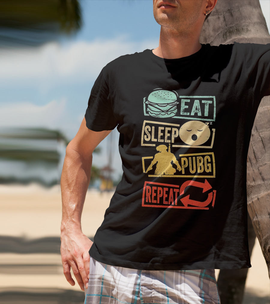 Eat Sleep PUBG Repeat Gaming Lifestyle Cycle T-Shirt